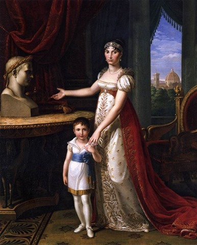 Benvenuti, Pietro - Elisa Bonaparte and Her Daughter - c.1810 - Muse National du Chteau, Fontainebleau