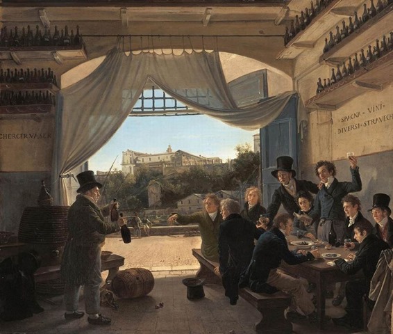 Catel, Franz Ludwig - Crown Prince Ludwig in the Spanish WineTavern in Rome - 1824 - Neue Pinakothek, Munich