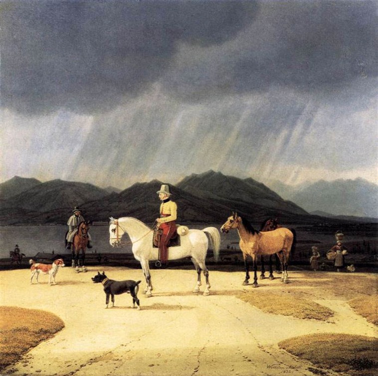 Kobell, Wilhelm von - Riders at the Tegernsee - 1832 -Nationalgalerie, Berlin