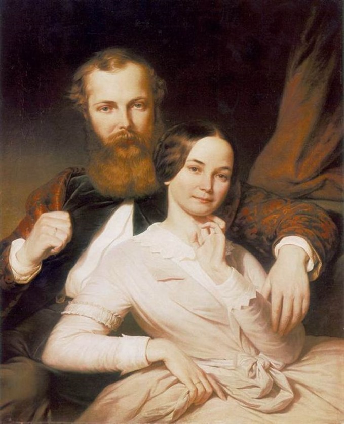 Weber, Henrik - Composer Mihly Mosonyi and his Wife - 1840s - Hungarian National Gallery, Budapest